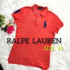 ラルフローレンポロシャツ半袖　ビッグポニー刺繍オレンジレディースM