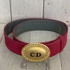 Christian Diorディオール　ベルト　CDロゴバックル　ピンク系