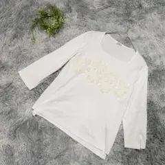やよち 様専用 PRIMATIVO ハナエモリ 花モチーフ カットソー 白 Mのサムネイル