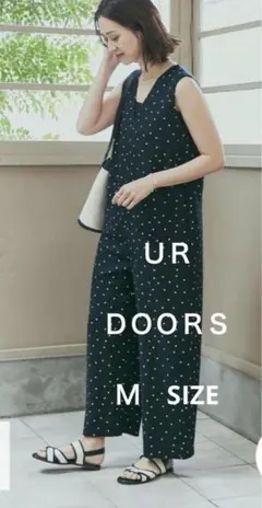 ［美品］ＵＲDOORS アーバンリサーチ リネンレーヨンドットオールインワン Ｍ