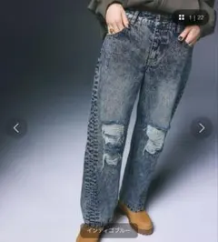 soerte トロンプルイユディストレストデニムパンツ - メルカリ