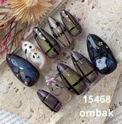 HW ネイルチップ　マグネットネイル　ハロウィンネイル　秋ネイル　おばけ