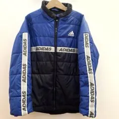adidas キッズ 中綿ブルゾン　青黒　140