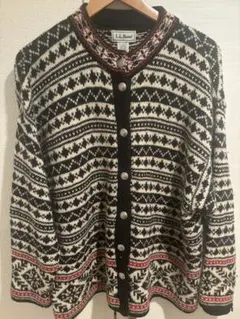 L.L.Bean フェアアイル柄 カーディガン　ニット