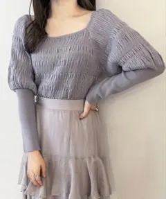 ☆*ん様 グレー パフスリーブ ニットセーター