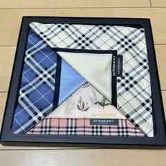 新品未使用　BURBERRY ノバチェック　花柄　ハンカチ　3枚セット