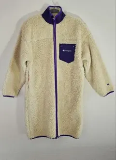 【美品】Champion フリースジャケット クリーム色