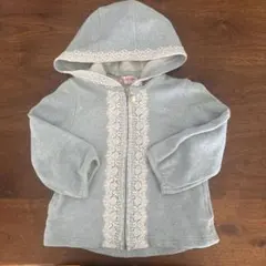 グレー ラメ入り　フード付き パーカー メゾピアノ 110