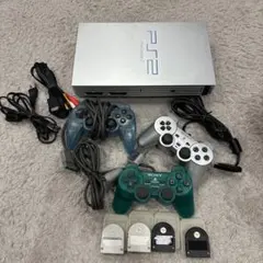 プレイステーション2本体 コントローラー3つ メモリーカード4つ ケース付き
