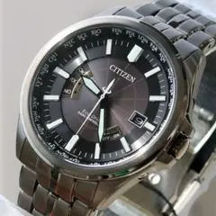 極美品　CITIZEN　シチズン　H145　ブラック　シルバー　ソーラー　メンズ 極美品CITIZENシチズンH145ブラックシルバーソーラーメンズ