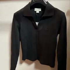 Calvin Klein Jeans ブラック長袖ポロシャツ