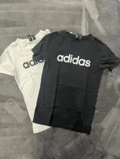adidas ロゴ Tシャツ 2枚セット ホワイト ブラック