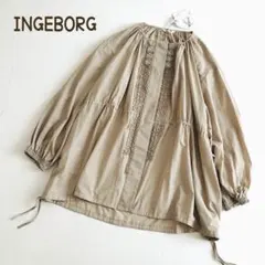 未使用 インゲボルグ コットン/ナイロンペーパーローンブルゾン 羽織 ピコフリル