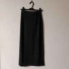 ユニクロ　ストレッチダブルフェイスナロースカート　ダークグリーン　S