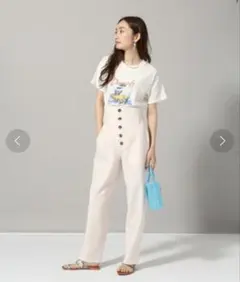 JEANASIS フロントボタンハイウエストパンツ