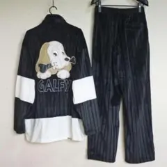 GALFY ガルフィー 半袖 ジャージ セットアップ 光沢 白＆黒 