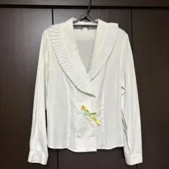 nara CAMICIE ホワイト プリーツ襟 長袖ブラウスのサムネイル