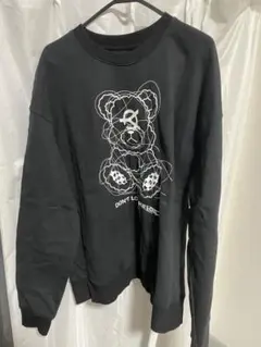 OY クマ刺繍 ブラック トレーナー