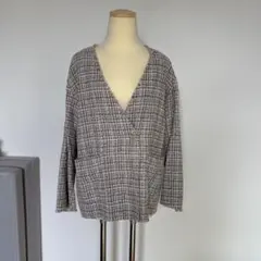 ツイード ノーカラージャケット フリンジのサムネイル
