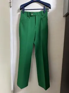 フレアパンツ　フレアスラックス　グリーン　vintage 70's