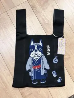 D.KELLY 犬　フレンチブルドッグイラスト トートバッグ