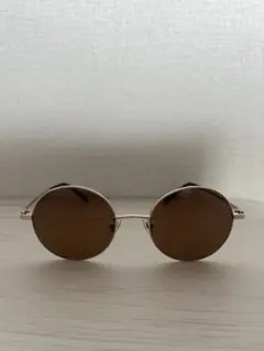 【美品】Zoff ゾフ カラーサングラス ブラウン 度なし ラウンド型