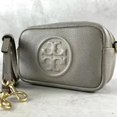 良品 トリーバーチ ペリー ボンベ ダブルジップ エンボスロゴ ショルダーバッグ