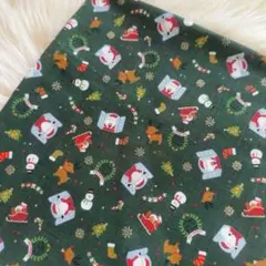 クリスマス柄 (サンタ・雪だるま・トナカイ)／シーチング生地