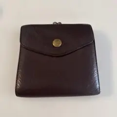 イルビゾンテ　IL BISONTE　二つ折り財布　ダークブラウン　がま口