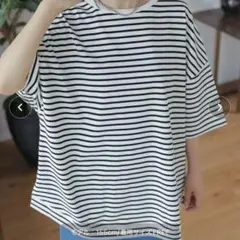 LEPSIM ボーダー ビッグシルエット Tシャツ FREE