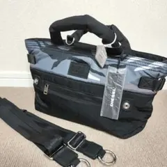 ディーゼル　DIESEL トートバッグ　迷彩柄ショルダーストラップ付