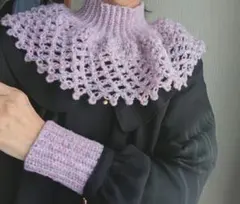 ネックウォーマー&リストウォーマー　パープル