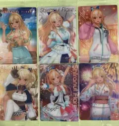 不知火フレアメタリックプラカード６枚　ホロライブウエハースvol.5含む 未開封