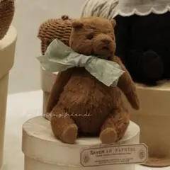 小さな赤熊 テディベア アーティストベア 海外作家様 ハンドメイド ぬいぐるみ 仔熊と小舟 テディベア アーティストベア 海外作家様 ハンドメイド