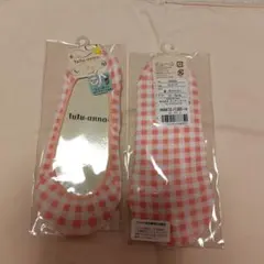 チュチュアンナ フットカバ－ 22〜24cm ピンク チェック 2足セット