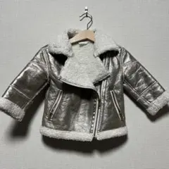Baby GAP 80 ボアジャケット　ゴールド　合成皮革ジャケット