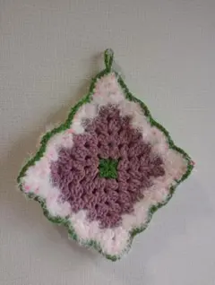 かぎ針編み グラニースクエア 鍋敷き マルチマット レトロ