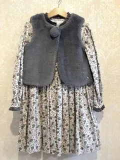 【美品✨タルティーヌエショコラ】ワンピース　ベスト　2点セット　130㎝　8A