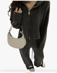 ジャージ レディース 柔らかい パーカー 上下セット 2点 セットアップ