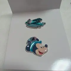 東京ディズニーシー　ピンコレクション　ミッキー 飛行機 ピンバッジ 2種セット