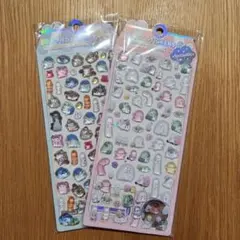 キャラクター 立体 2シートセット オバケーヌ ぷっくり シール おまけ付き