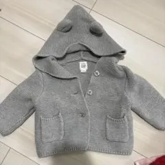 GAP 3-6M フード付きカーディガン グレー