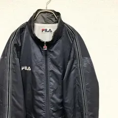 【90s】FILA ロゴ ナイロンジャケット メンズ L 廃盤 グレー 古着