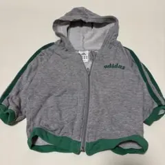 adidas ベビー パーカー グレー×グリーン
