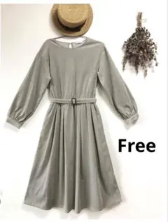 ehka sopoコーデュロイワンピース　グリーン　Free