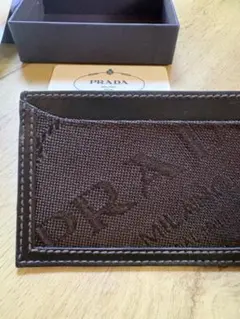 【正規品】PRADA プラダ カードケース 名刺入れ ロゴジャガード ブラウンのサムネイル