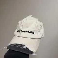 Feng Chen Wang キャップ【最終値下げ】 Feng Chen Wang BLACK AND GREY PHOENIX EMBROIDERED CANVAS CAP