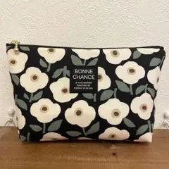 花柄 フラワー柄 北欧 化粧ポーチ ファスナー ポーチ ハンドメイド