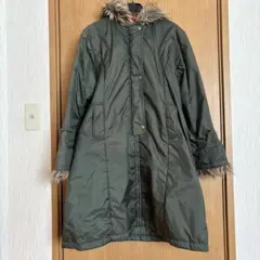 ファー付きオリーブグリーン　レディースモッズコート