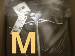 ユニクロC　ミラノリブフルジップカーディガン M ベージュ　⑧